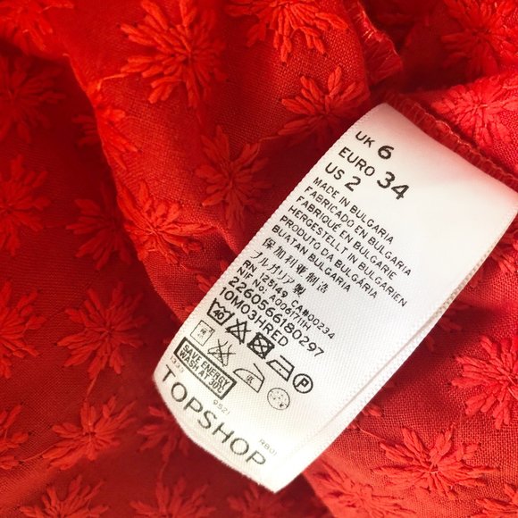 NWOT Topshop Fully Embroidered Babydoll Dress - 2 - Picture 4 of 5